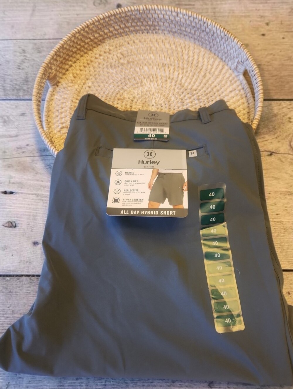 Hurley All Day Hybrid Shorts. Ion Gray. NWT
